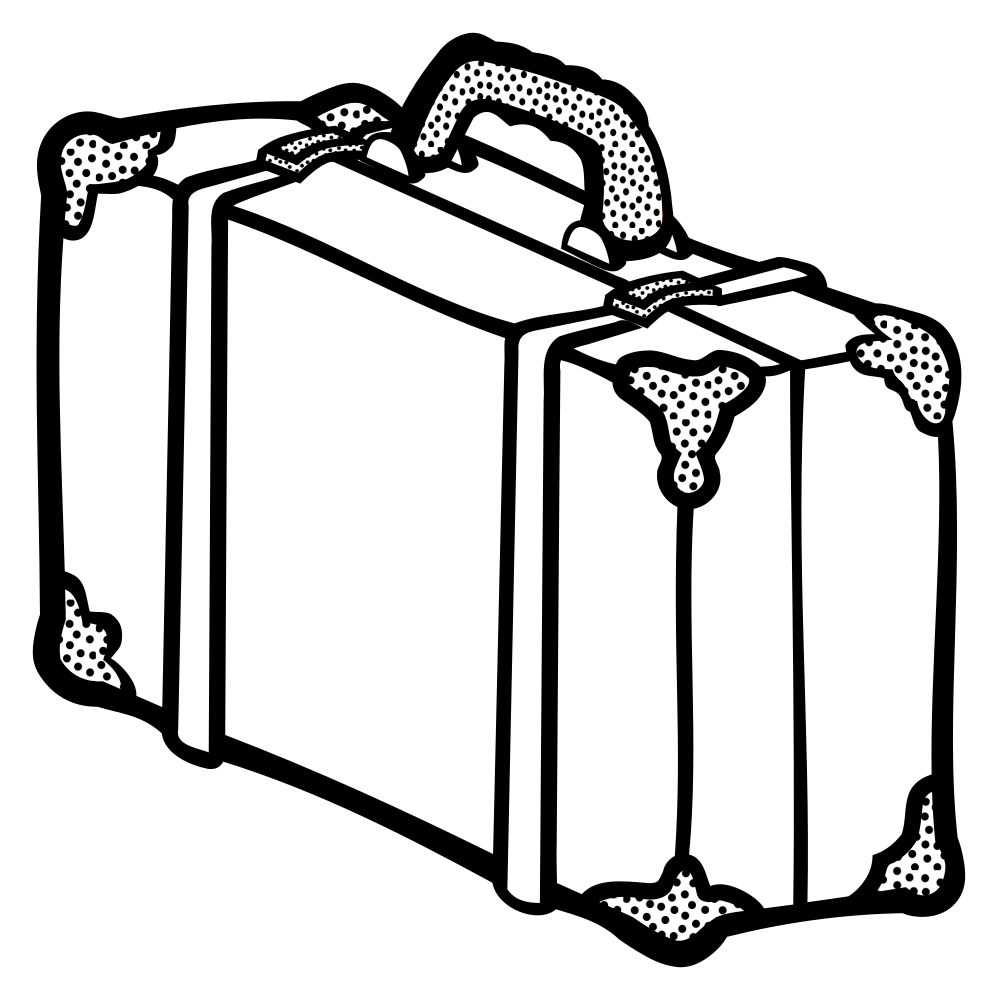 OnlineLabels Clip Art Suitcase Lineart